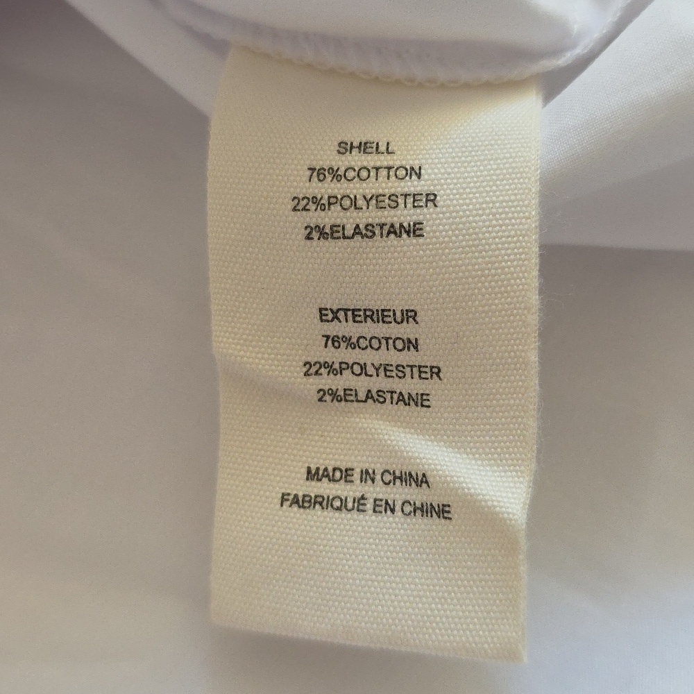 L'Agence White Blouse With Lace Hem And Cuffs.  Size Small Petite - Picture 9 of 10